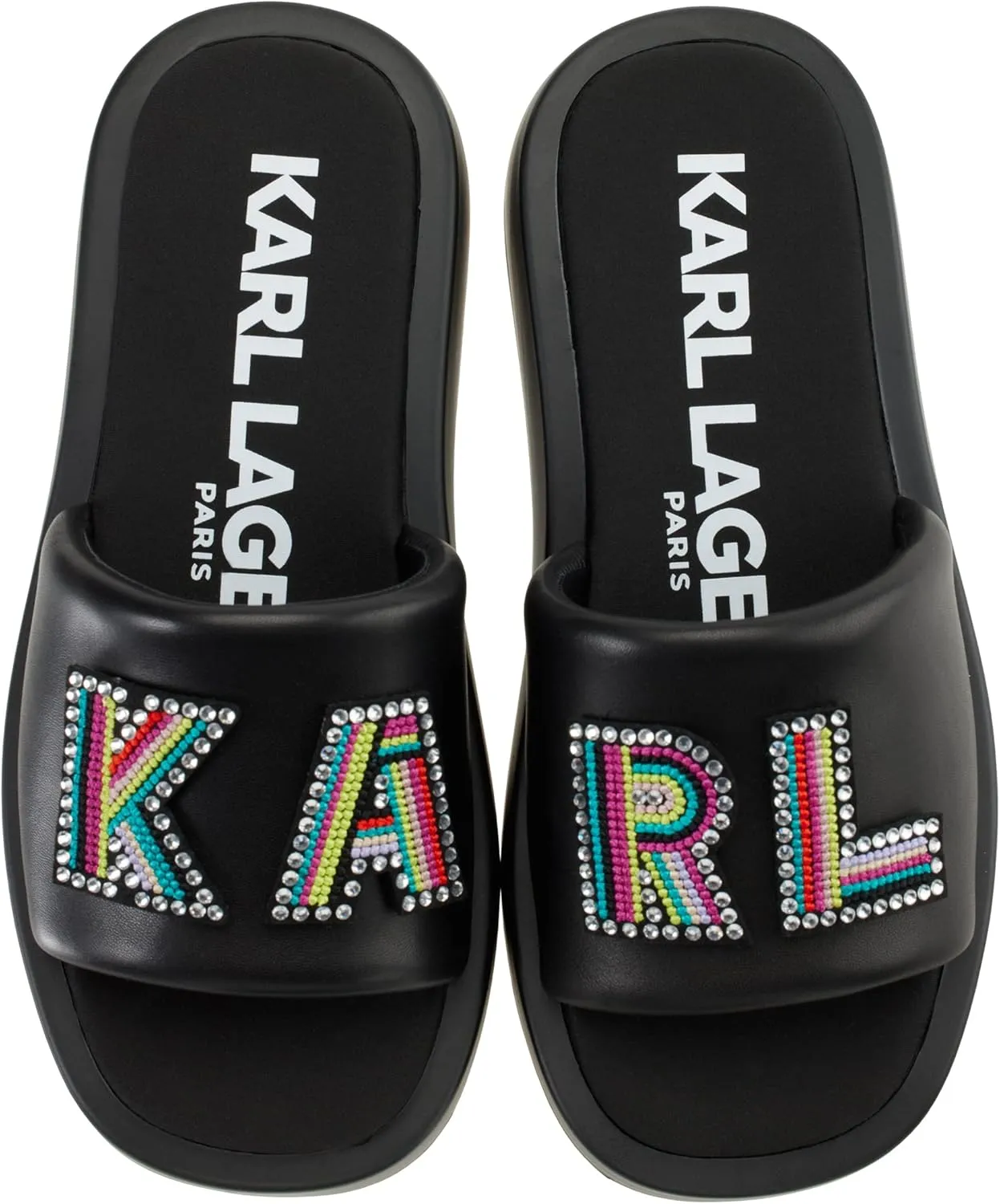 KARL LAGERFELD womens Opal Embellished Platform Sandal