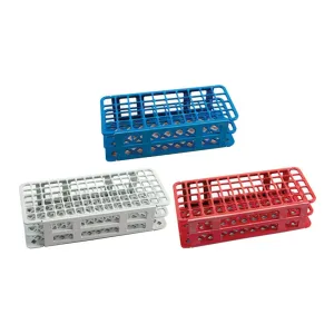 Kartell 1211Z38CS 225655-0002 Blue PP Wet/Dry Test Tube Rack for 16 mm Test Tubes, 60 Place (Pack of 5)