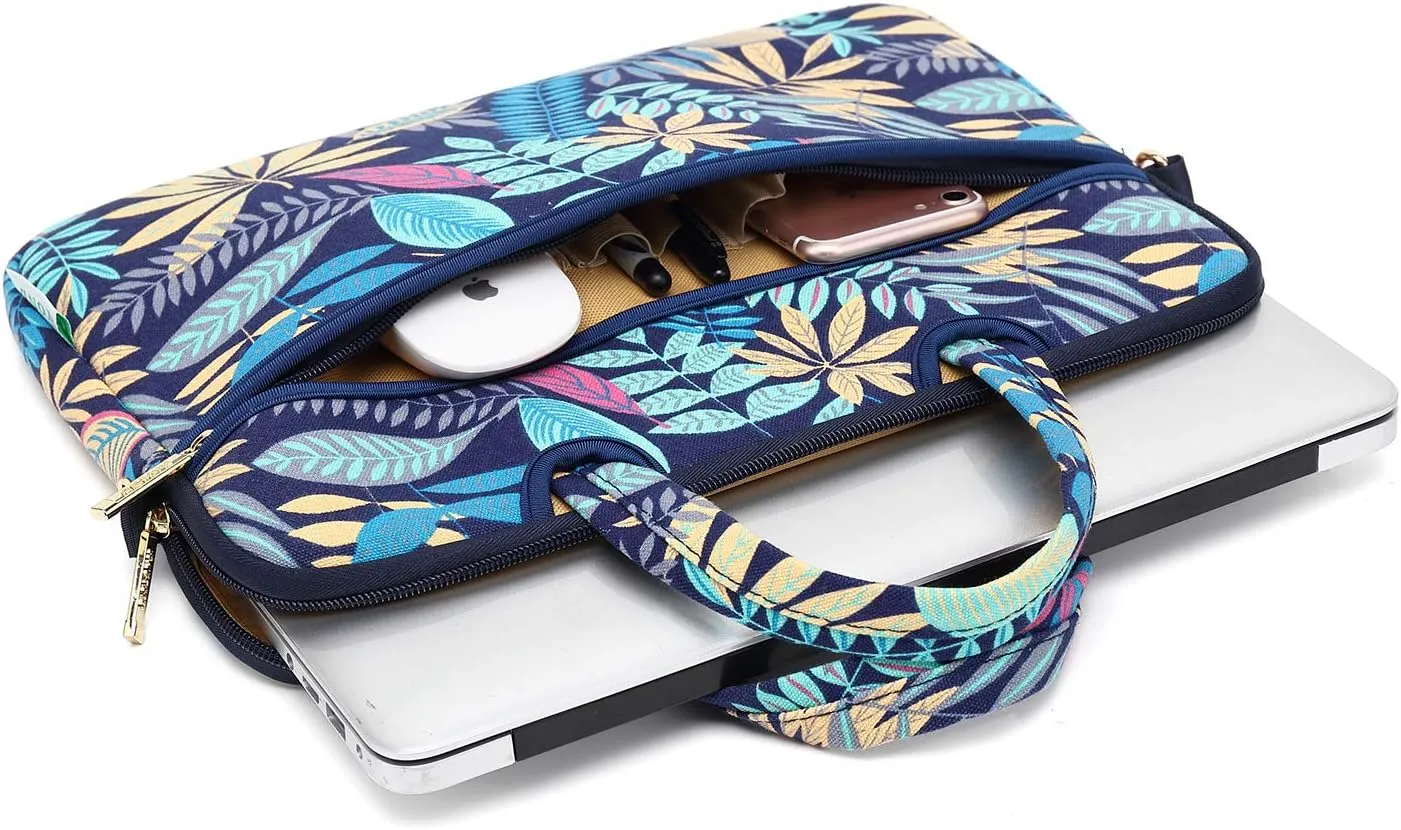 kayond Forest Series Bule Patten Waterproof Laptop Shoulder Messenger Bag Case Sleeve for 12 Inch 13.3 Inch Laptop