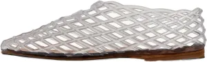 keleimusi Women's Woven Jelly Flats Slip-On Square Toe Mesh Ballet Flats Sole Lightweight Breathable Summer Slides Clear Hollow Jelly Sandals Beach Ballerina Shoes