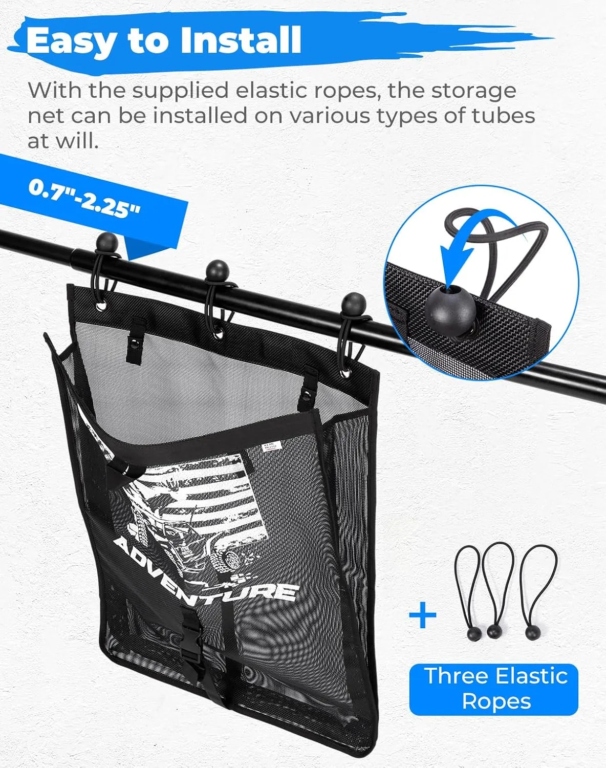 KEMIMOTO Universal Trash Sack Mesh Large Trash Bag for UTV ATV Portable Universal Accessories Compatible with Polaris RZR, Can-Am, CFMOTO, Teryx, Mule, Arctic Cat, Pioneer, Golf Cart, Boat