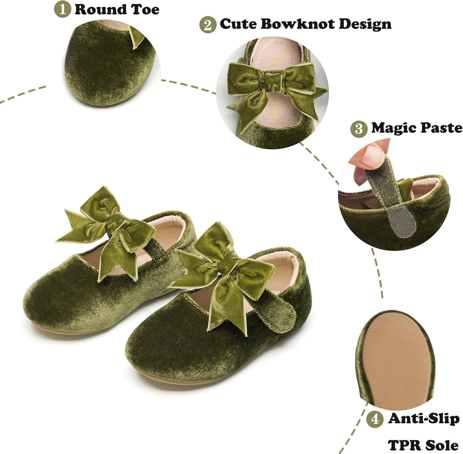 Kiderence Toddler Girls Dress Shoes Little Kids Mary Janes Ballet Flats Toddler
