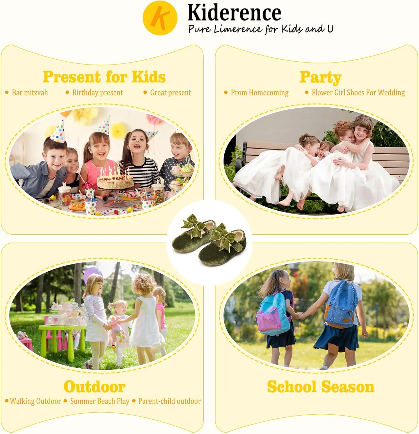 Kiderence Toddler Girls Dress Shoes Little Kids Mary Janes Ballet Flats Toddler