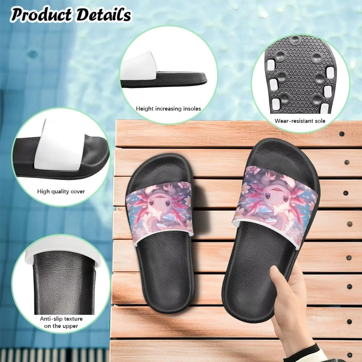 Kids Slides Slippers Waterproof Sandals for Girls & Boys Shower Shoes