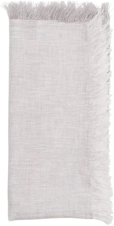 Kim Seybert Chambray Fringe Napkin in Gray, Set of 4