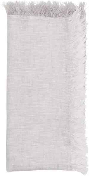 Kim Seybert Chambray Fringe Napkin in Gray, Set of 4