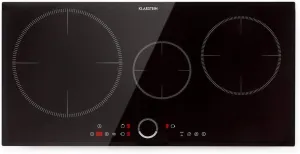 Klarstein Delicatessa 80 Induction Cooker - Built-in Cooker, 80 cm, 3 Plates, Powerful, 7000 watts, Paellazon, Booster, Timer Function, Digital Display, Glass Ceramic, Black