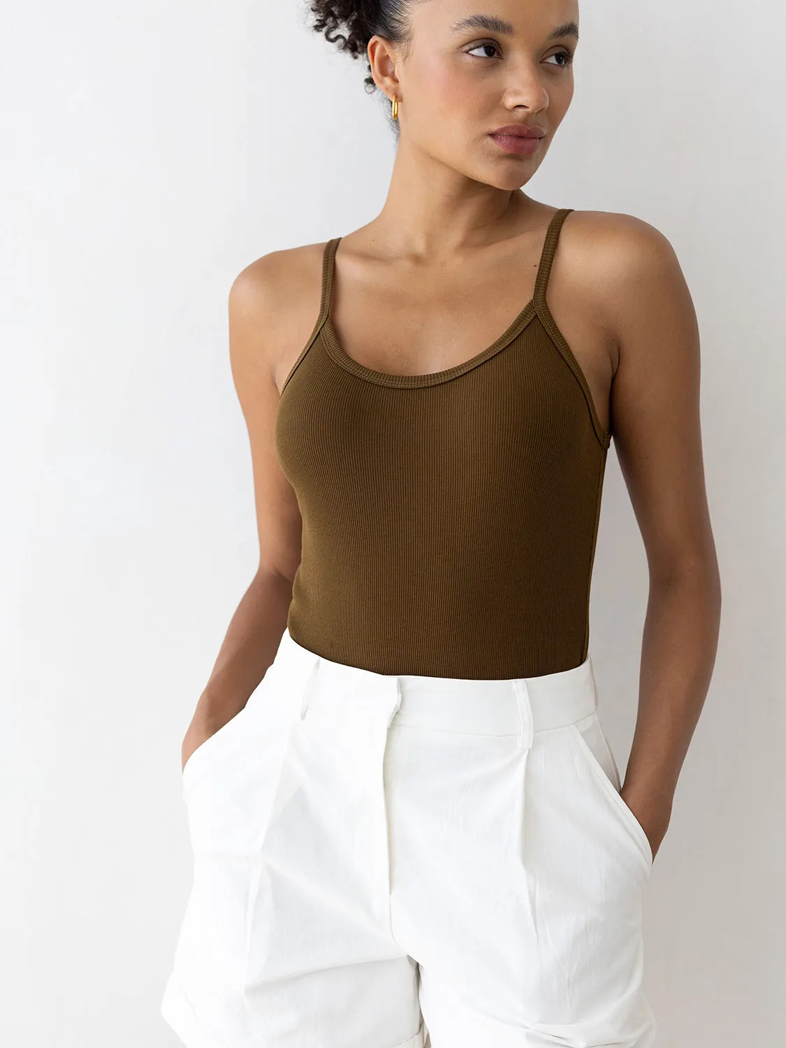 Knit Thin Strap Bodysuit