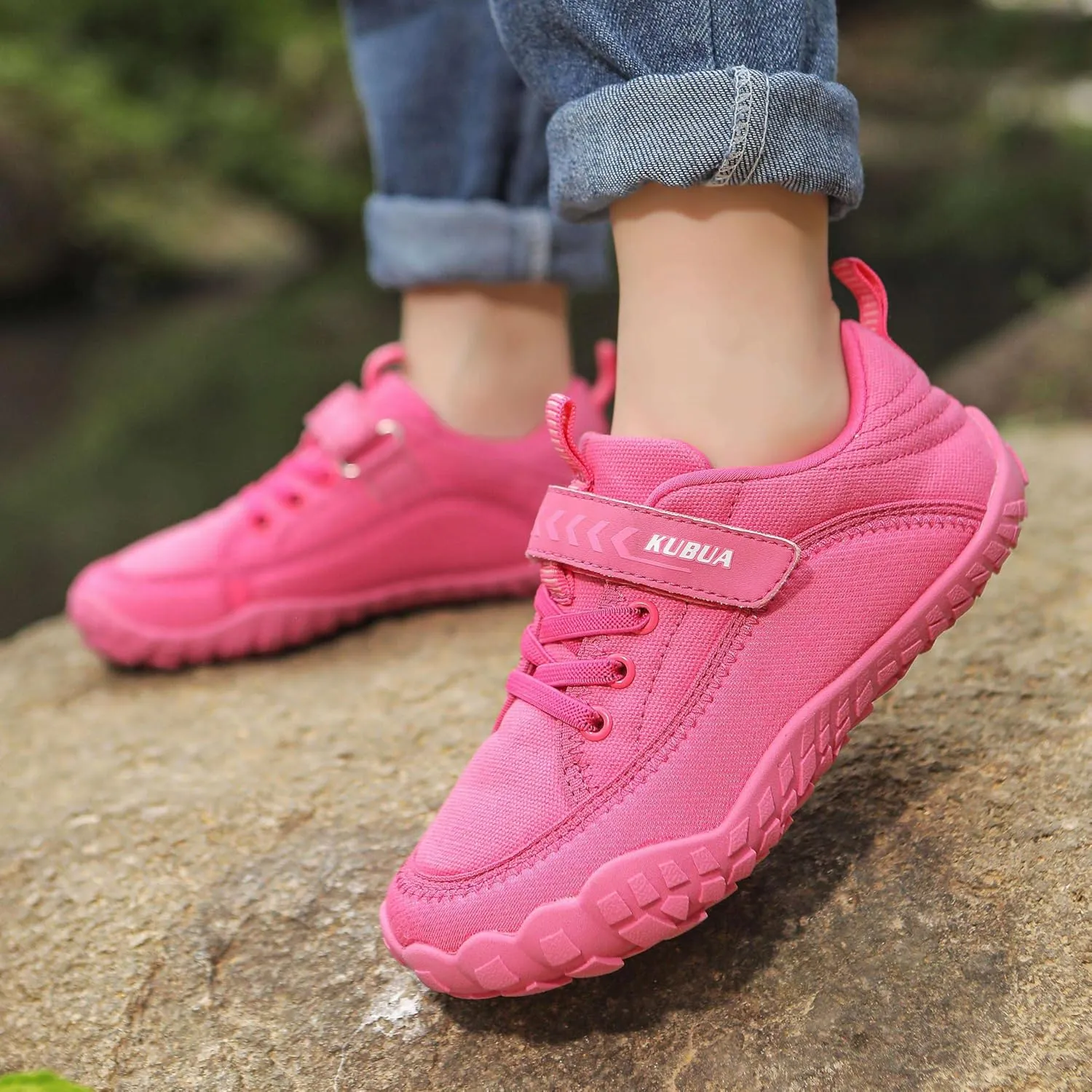 KUBUA Kids Barefoot Shoes Boys Girls Slip On Minimalist Sneakers for Walking Tennis Athletic Hiking Toddler Little Big Kid