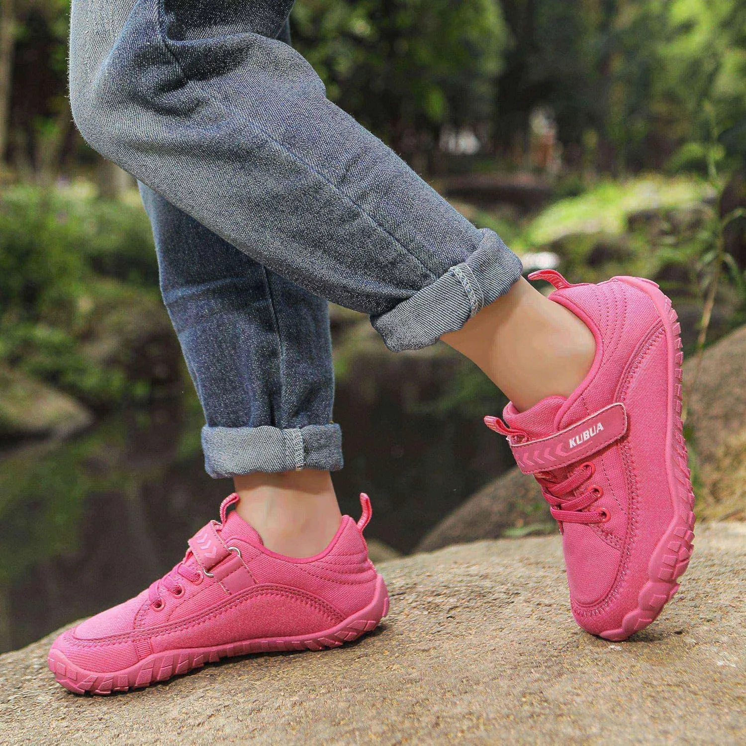 KUBUA Kids Barefoot Shoes Boys Girls Slip On Minimalist Sneakers for Walking Tennis Athletic Hiking Toddler Little Big Kid