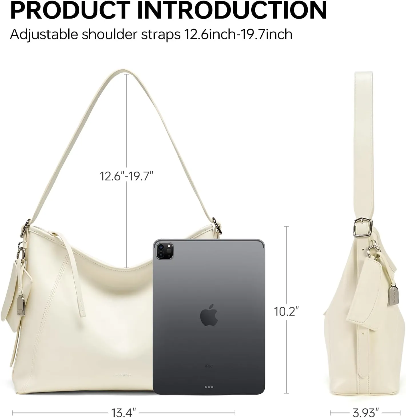 LA'FESTIN Leather Shoulder Purse For Women: Black Crossbody Bags Small Handbags - Trendy Medium Hobo Bag