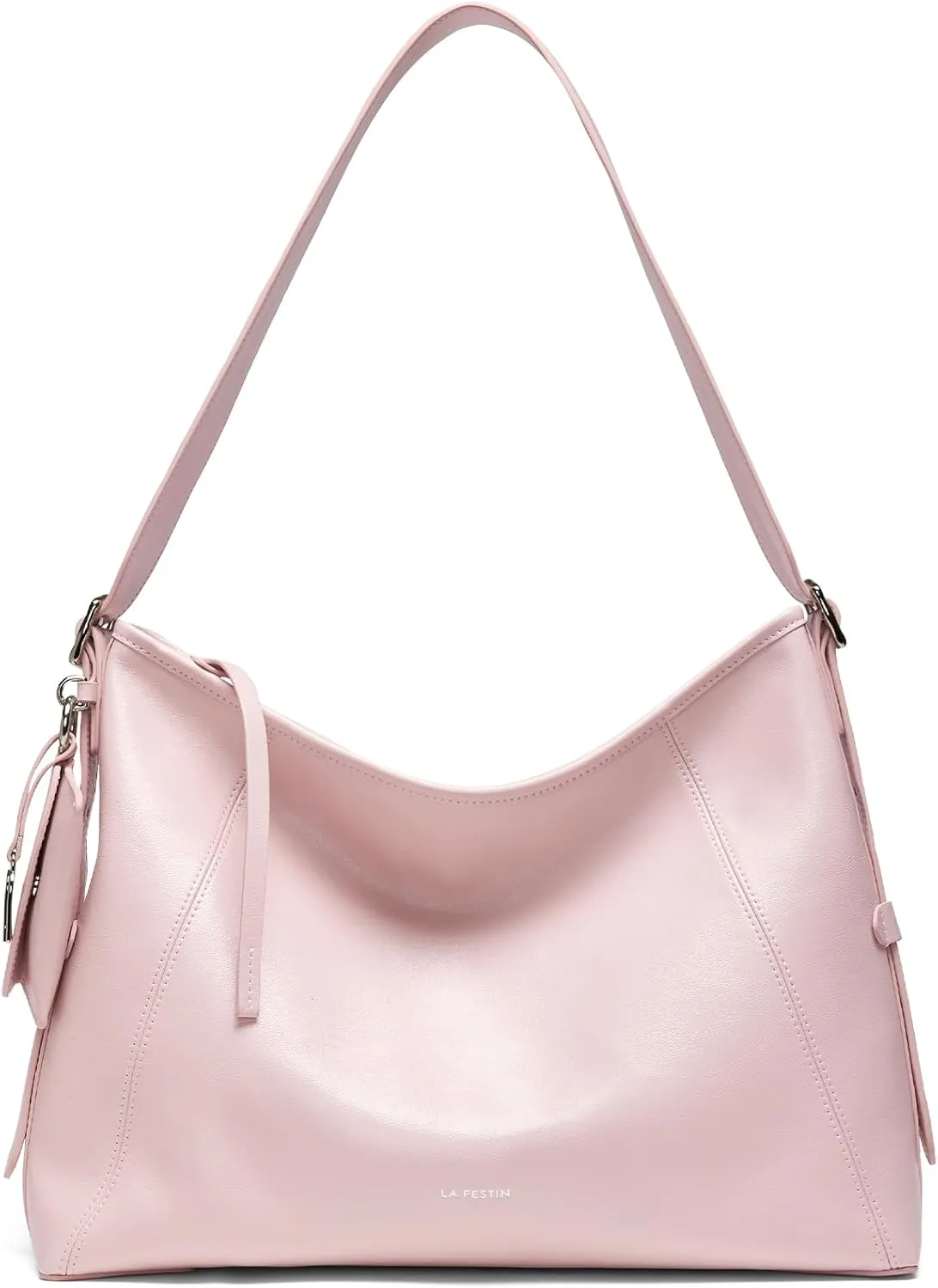 LA'FESTIN Leather Shoulder Purse For Women: Black Crossbody Bags Small Handbags - Trendy Medium Hobo Bag
