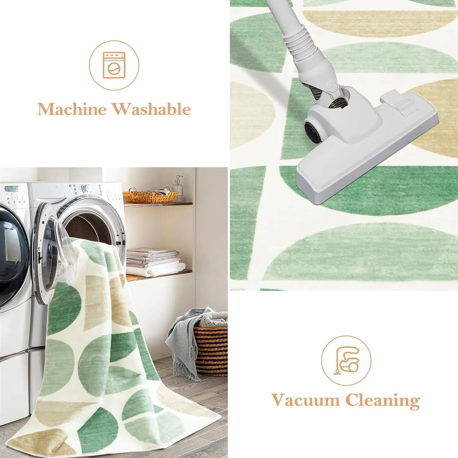 Lahome Boho Area Rug for Bedroom-3x5 Green Rug Soft Ultra-Thin Classroom Modern Washable Rugs Distressed Non Shedding Dining Carpet for Kids Nursery Room Office, Green
