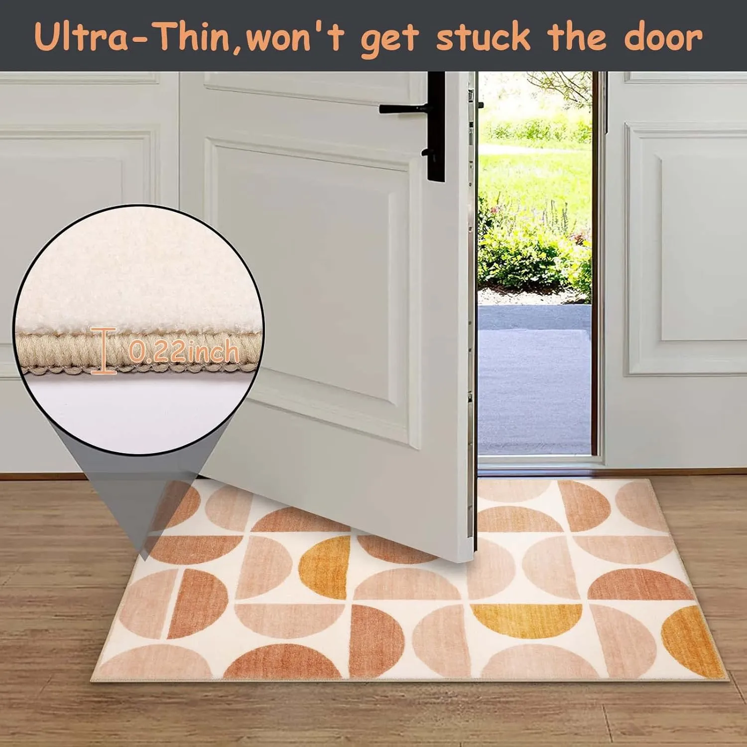 Lahome Boho Rug - 3x5 Washbale Rugs for Bedroom Office Dorm, Bohemian Non-Slip Soft Classroom Rug Girls Ultra-Thin Geometric Small Carpet for Living Room Entryway Kitchen Playroom, Multi