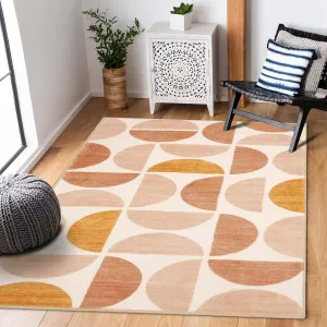 Lahome Boho Rug - 3x5 Washbale Rugs for Bedroom Office Dorm, Bohemian Non-Slip Soft Classroom Rug Girls Ultra-Thin Geometric Small Carpet for Living Room Entryway Kitchen Playroom, Multi