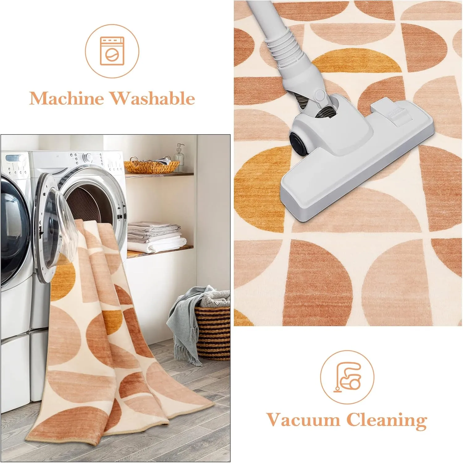 Lahome Boho Rug - 3x5 Washbale Rugs for Bedroom Office Dorm, Bohemian Non-Slip Soft Classroom Rug Girls Ultra-Thin Geometric Small Carpet for Living Room Entryway Kitchen Playroom, Multi