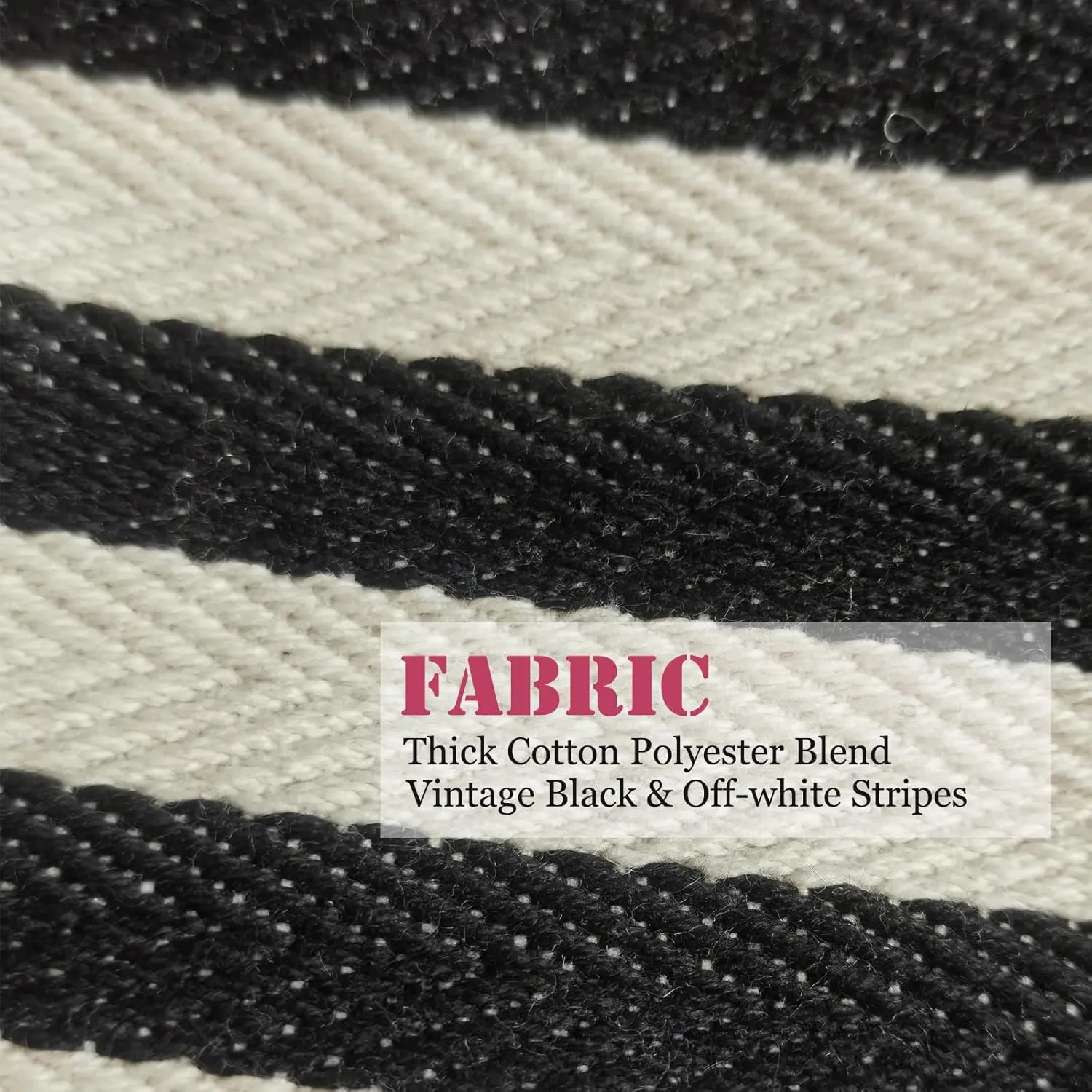 Large Stripe Makeup Bag Cosmetic Toiletry Travel Pouch, Purse Organizer, Canvas Lined, Black White, Large