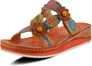 L'Artiste Women's Pillow Leather Slide Sandal