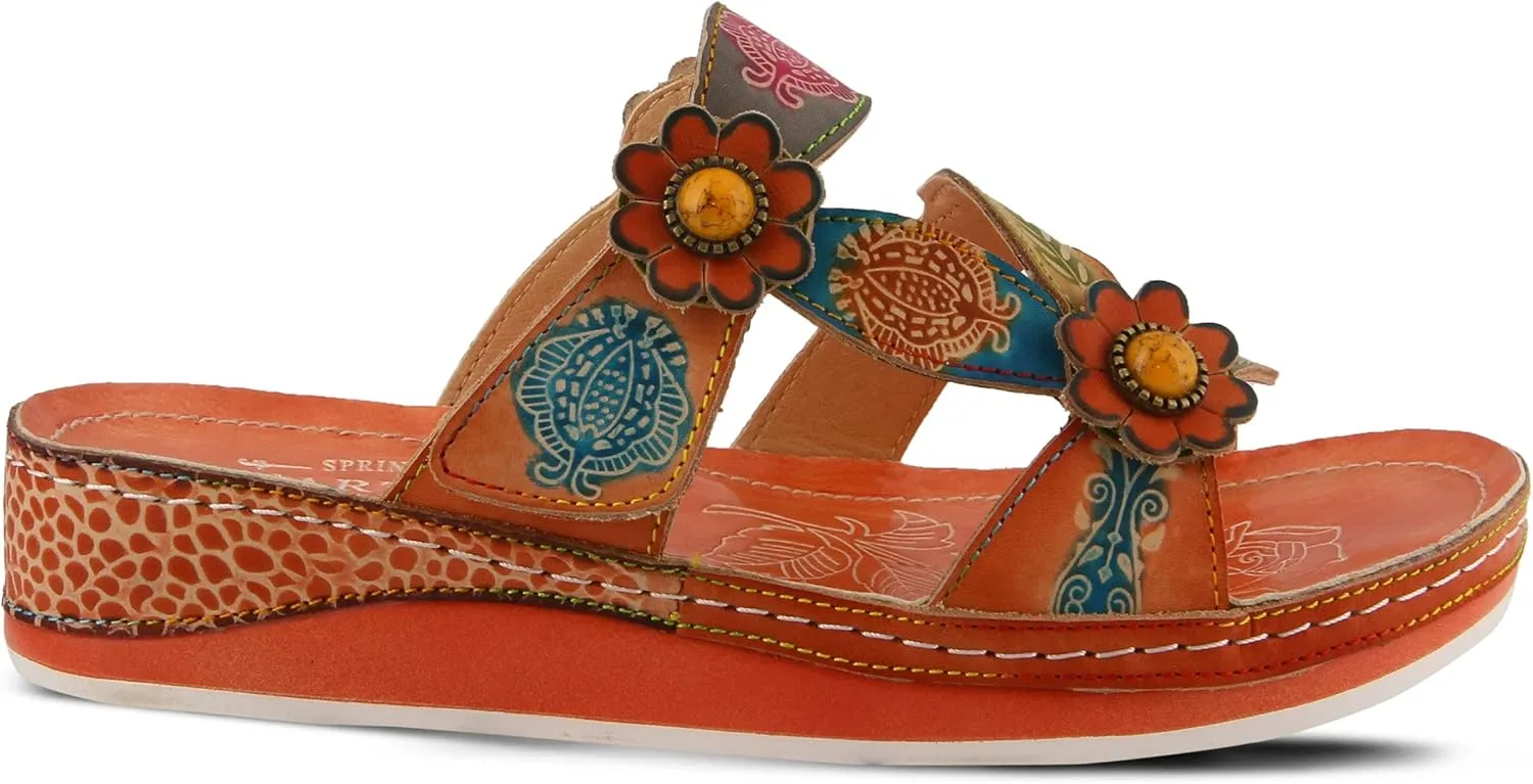 L'Artiste Women's Pillow Leather Slide Sandal