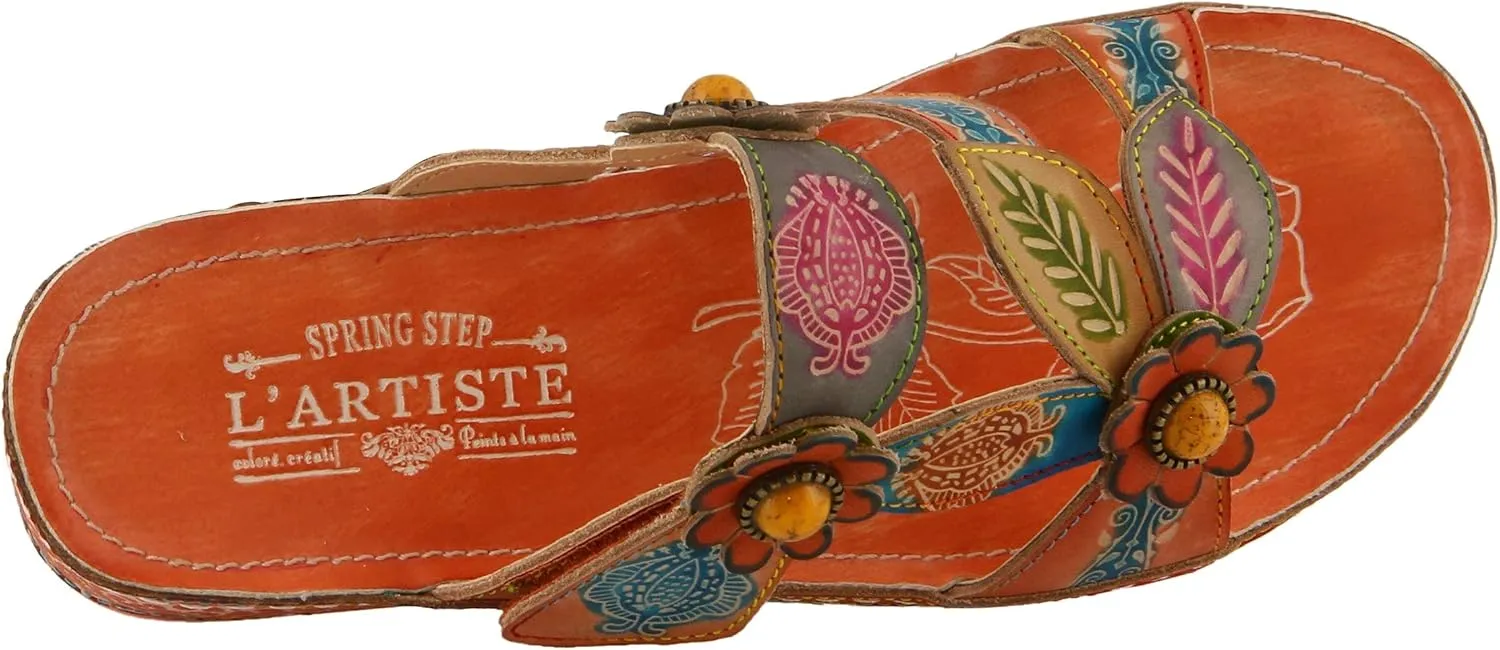 L'Artiste Women's Pillow Leather Slide Sandal