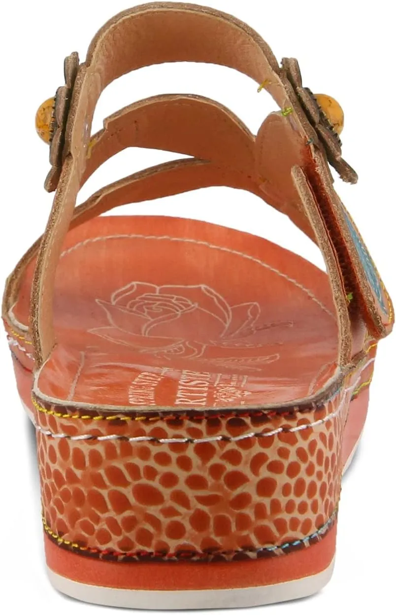 L'Artiste Women's Pillow Leather Slide Sandal