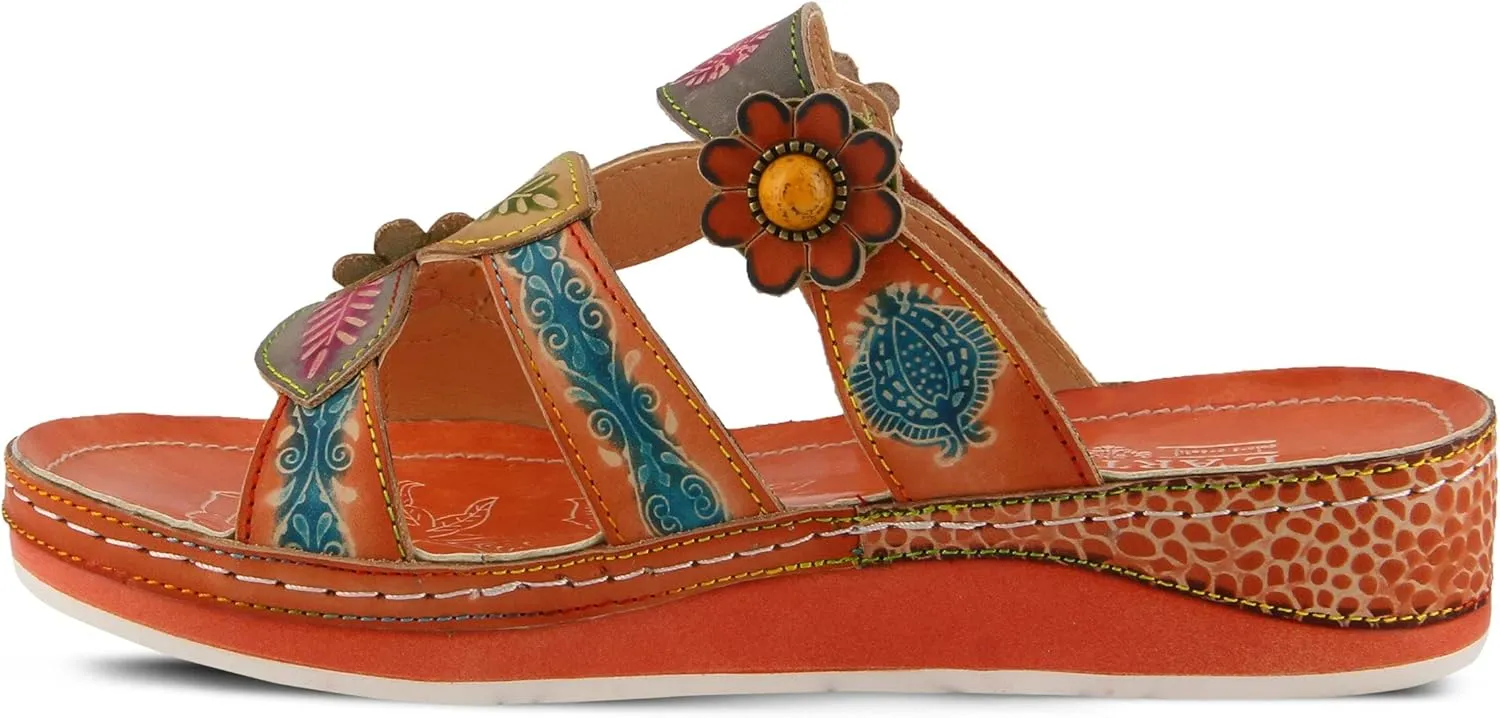 L'Artiste Women's Pillow Leather Slide Sandal