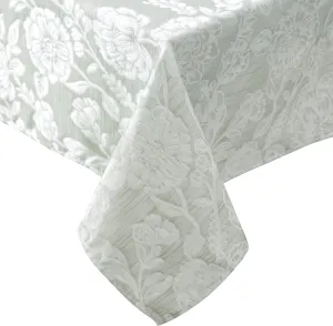Laura Ashley Annaleigh Tablecloth Jacquard Fabric, Wrinkle Resistant for Dining, Holiday, Party, Wedding or Banquet, 60" x 84", Sage