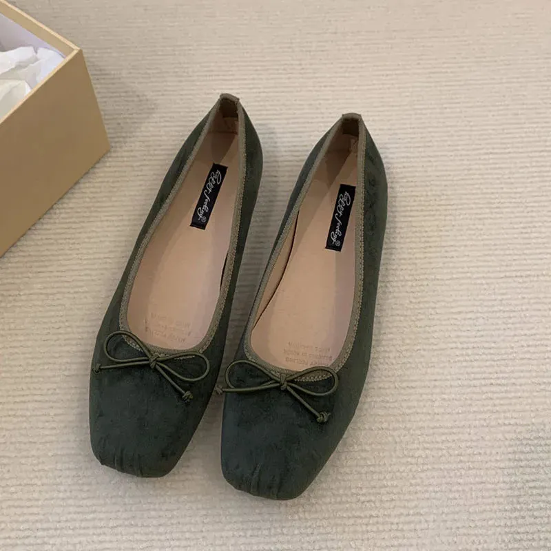 LBSFY  -  2024 Spring New Red Women Flat Shoes Fashion Round Toe Shallow Slip On Ballerinas Shoes Soft Flat Heel Casual Ballet Shoes
