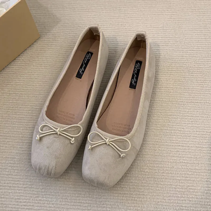 LBSFY  -  2024 Spring New Red Women Flat Shoes Fashion Round Toe Shallow Slip On Ballerinas Shoes Soft Flat Heel Casual Ballet Shoes
