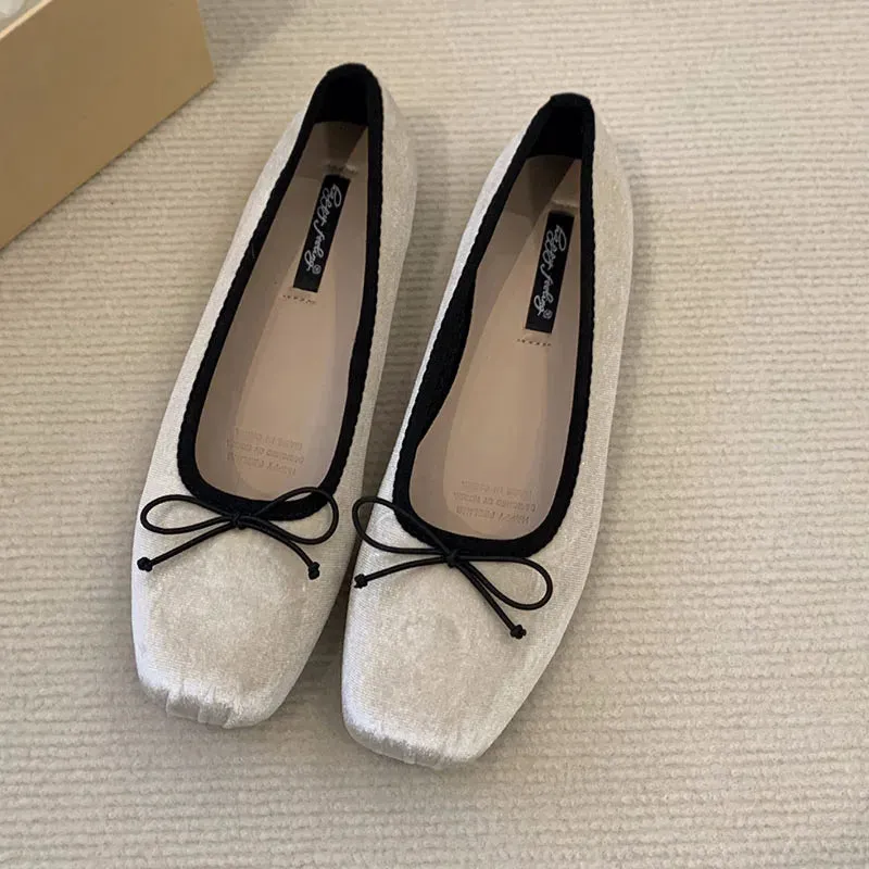 LBSFY  -  2024 Spring New Red Women Flat Shoes Fashion Round Toe Shallow Slip On Ballerinas Shoes Soft Flat Heel Casual Ballet Shoes