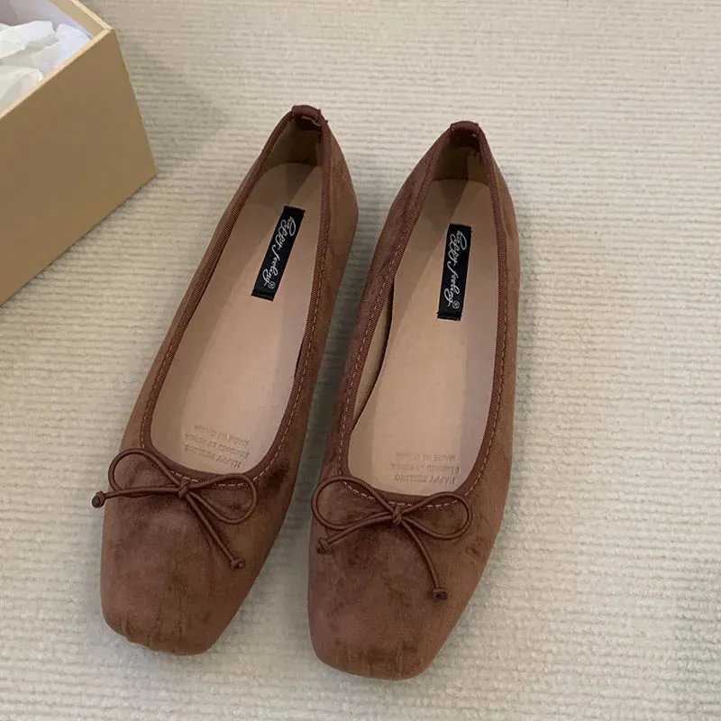 LBSFY  -  2024 Spring New Red Women Flat Shoes Fashion Round Toe Shallow Slip On Ballerinas Shoes Soft Flat Heel Casual Ballet Shoes