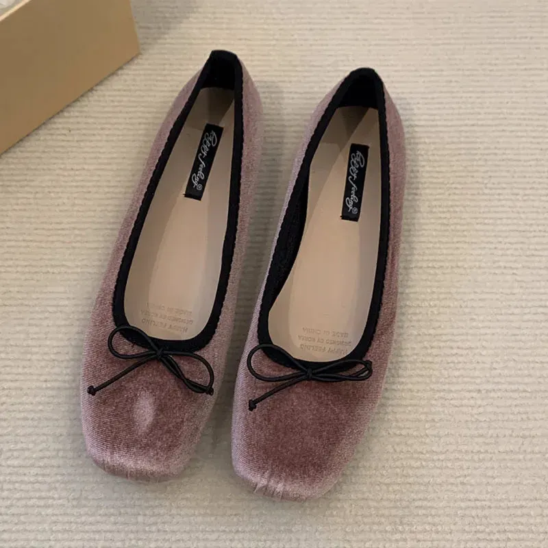 LBSFY  -  2024 Spring New Red Women Flat Shoes Fashion Round Toe Shallow Slip On Ballerinas Shoes Soft Flat Heel Casual Ballet Shoes