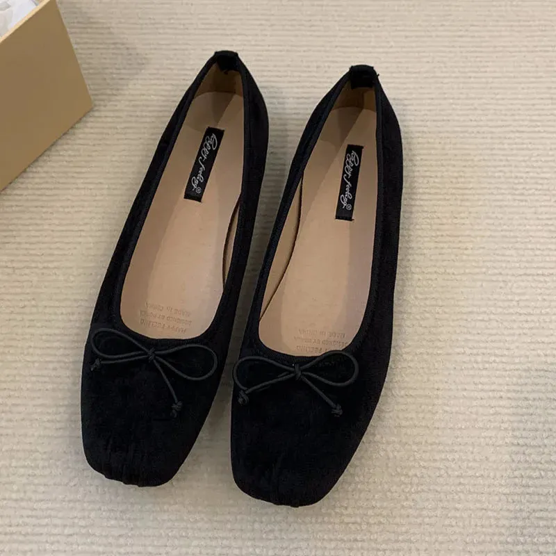 LBSFY  -  2024 Spring New Red Women Flat Shoes Fashion Round Toe Shallow Slip On Ballerinas Shoes Soft Flat Heel Casual Ballet Shoes
