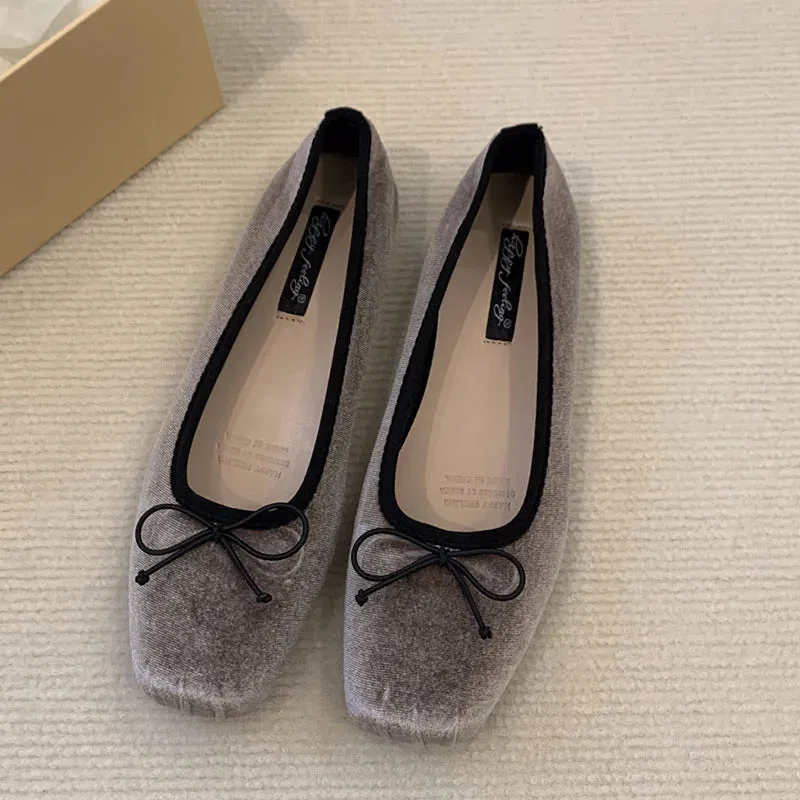 LBSFY  -  2024 Spring New Red Women Flat Shoes Fashion Round Toe Shallow Slip On Ballerinas Shoes Soft Flat Heel Casual Ballet Shoes