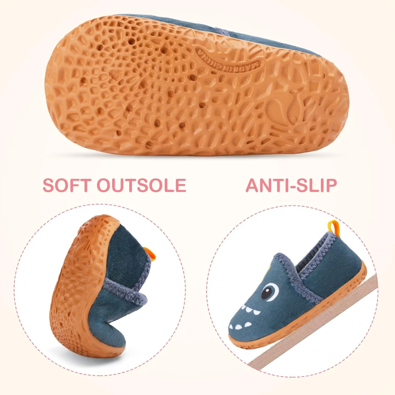 Lefflow Toddler Slippers Boys Girls House Shoes Slip on Baby Sock Shoes Lightweight Outdoor Walking Shoes