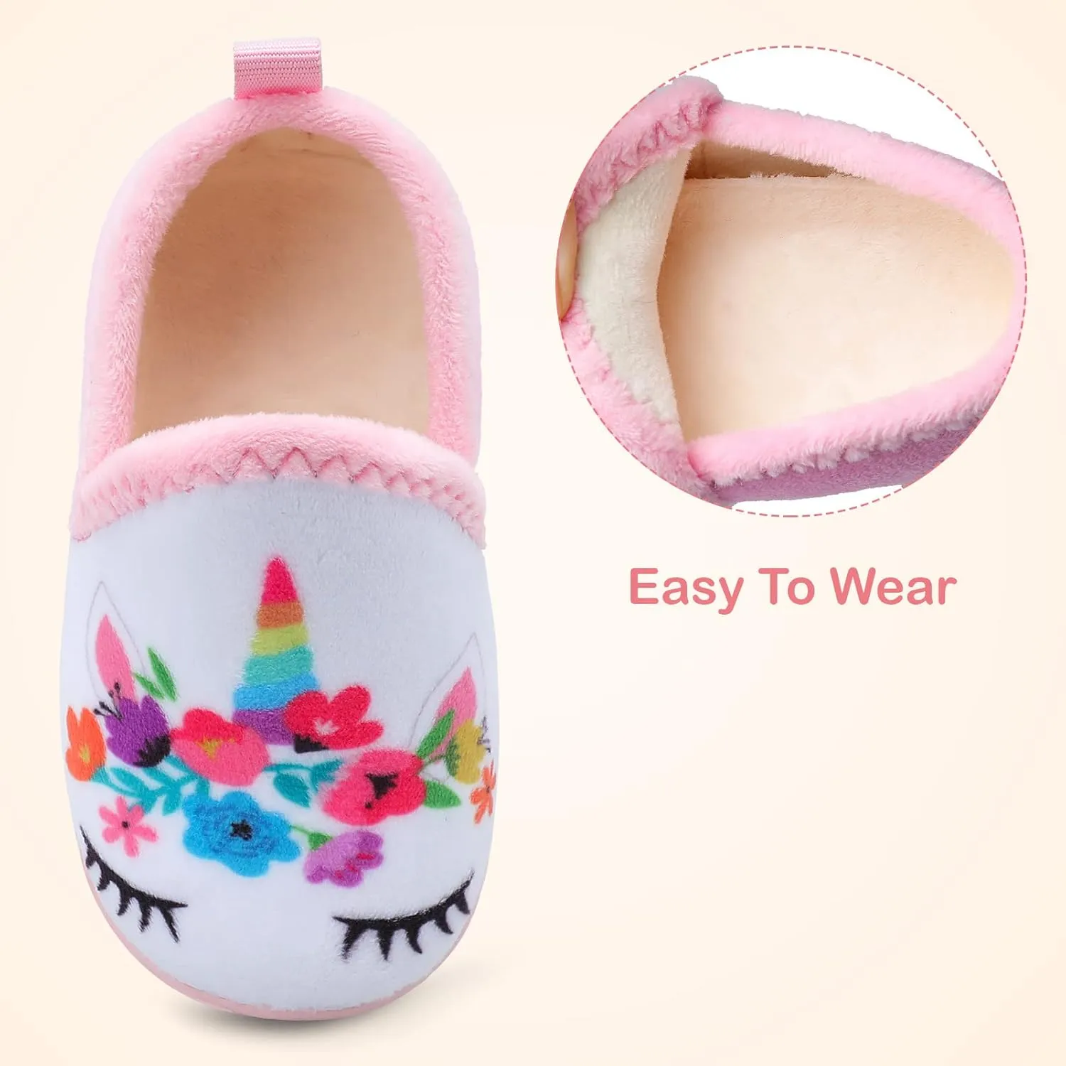 Lefflow Toddler Slippers Boys Girls House Shoes Slip on Baby Sock Shoes Lightweight Outdoor Walking Shoes