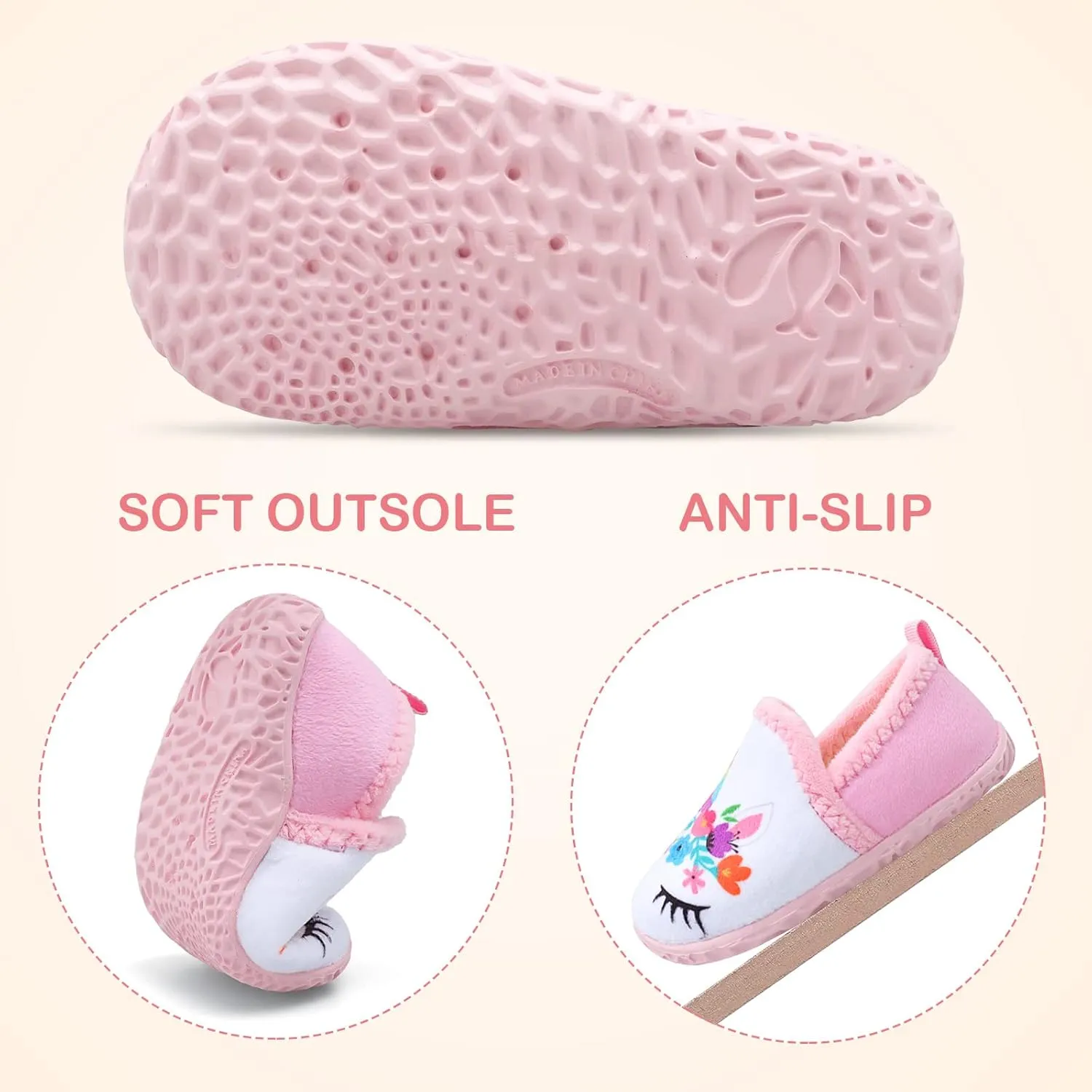 Lefflow Toddler Slippers Boys Girls House Shoes Slip on Baby Sock Shoes Lightweight Outdoor Walking Shoes