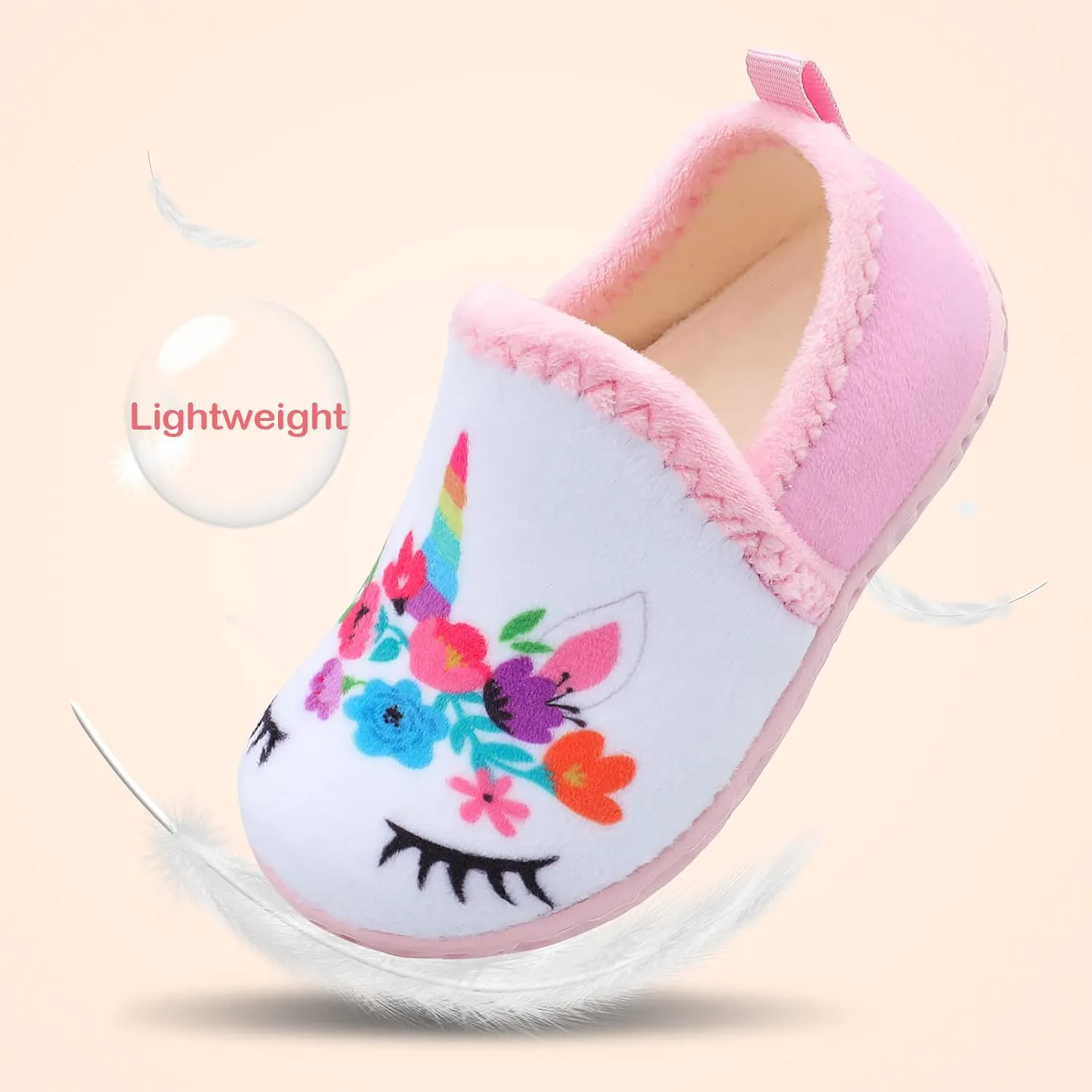 Lefflow Toddler Slippers Boys Girls House Shoes Slip on Baby Sock Shoes Lightweight Outdoor Walking Shoes