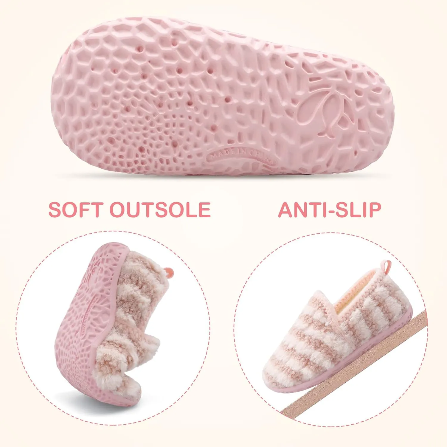 Lefflow Toddler Slippers Boys Girls House Shoes Slip on Baby Sock Shoes Lightweight Outdoor Walking Shoes
