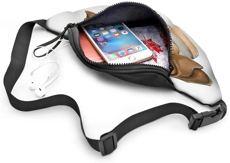 Leisure Sports Crossbody Fanny Pack Waist Bag For Women Men Cute Beagle Doggy Angry Portrait Cartoon Art Wallets Belt Bag With Earphone Jack Zipper Bag Phone Bag For Outdoor