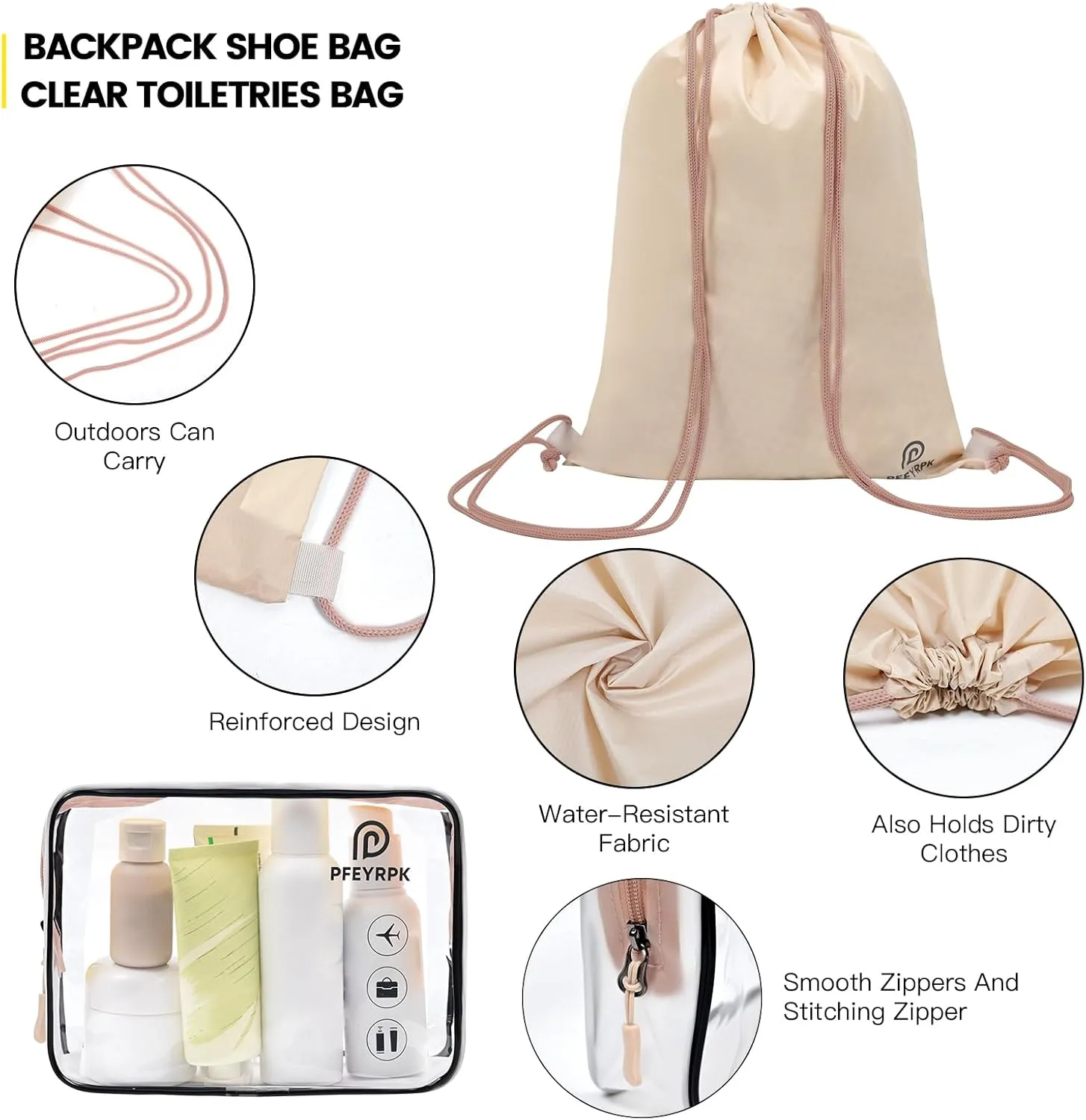 Lightweight Compression Packing Cubes for Suitcases, Compressible Expandable Travel Packing Organizer with Clear Toiletries and Backpack Bag, Travel Essentials for Carry on Luggage 7 Set