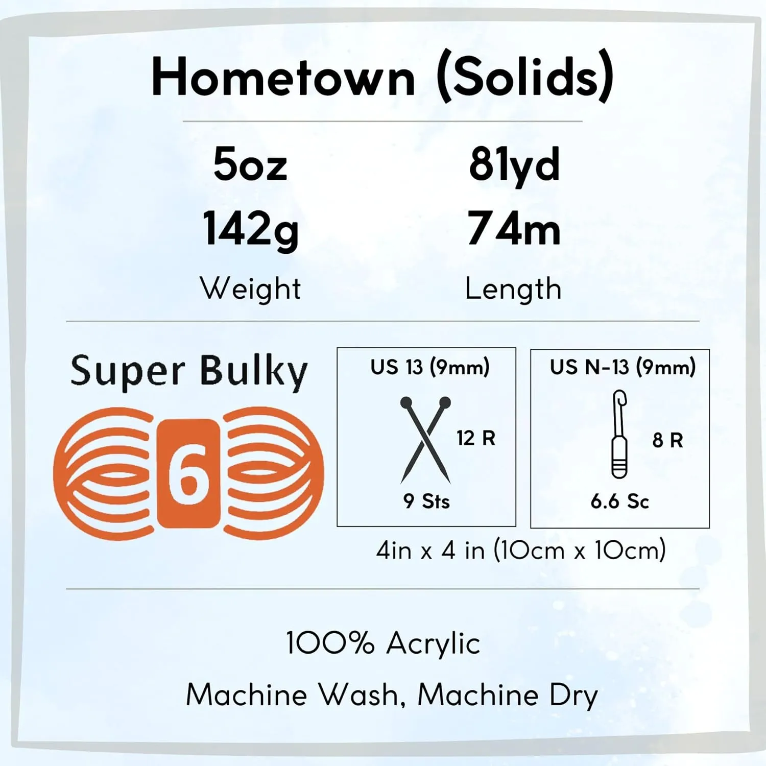 Lion Brand Hometown Washington Denim 135-108 (3-Skeins - Same Dye Lot) #6 S Bulky Acrylic Yarn for Crocheting and Knitting with Project Bag