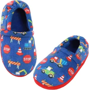 Little Kids Big Boys House Slippers, Kids Warm Slip On Home Slippers with Soft Memory Foam Cute Winter Nonslip Indoor Shark Dinosaur Soccer Dog Slippers