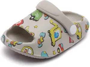 LONSOEN Kids Summer Clogs Boys Girls Slide Sandals Adjustable Toddler Indoor Outdoor Slippers Children Beach Pool Shoes