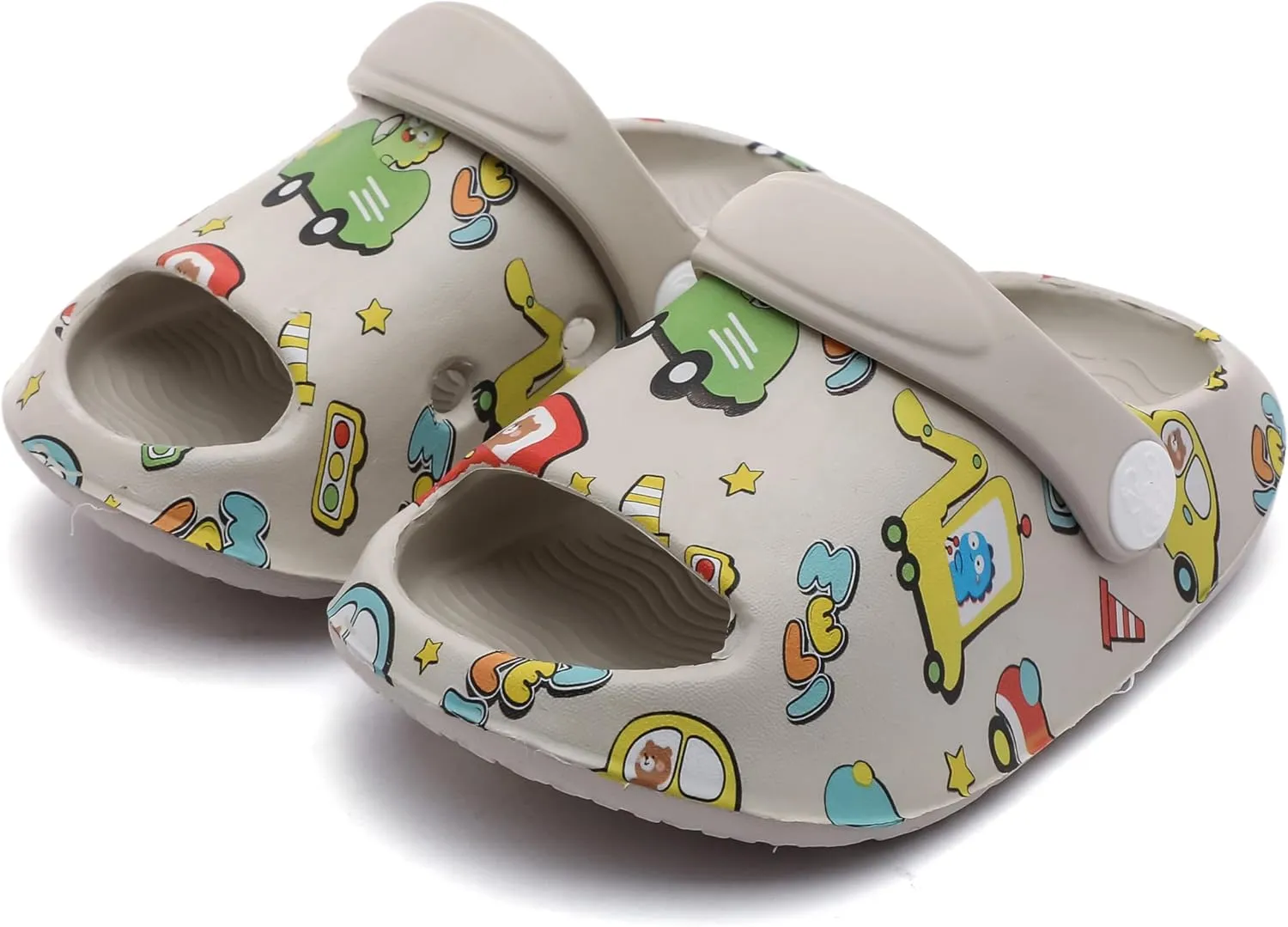 LONSOEN Kids Summer Clogs Boys Girls Slide Sandals Adjustable Toddler Indoor Outdoor Slippers Children Beach Pool Shoes