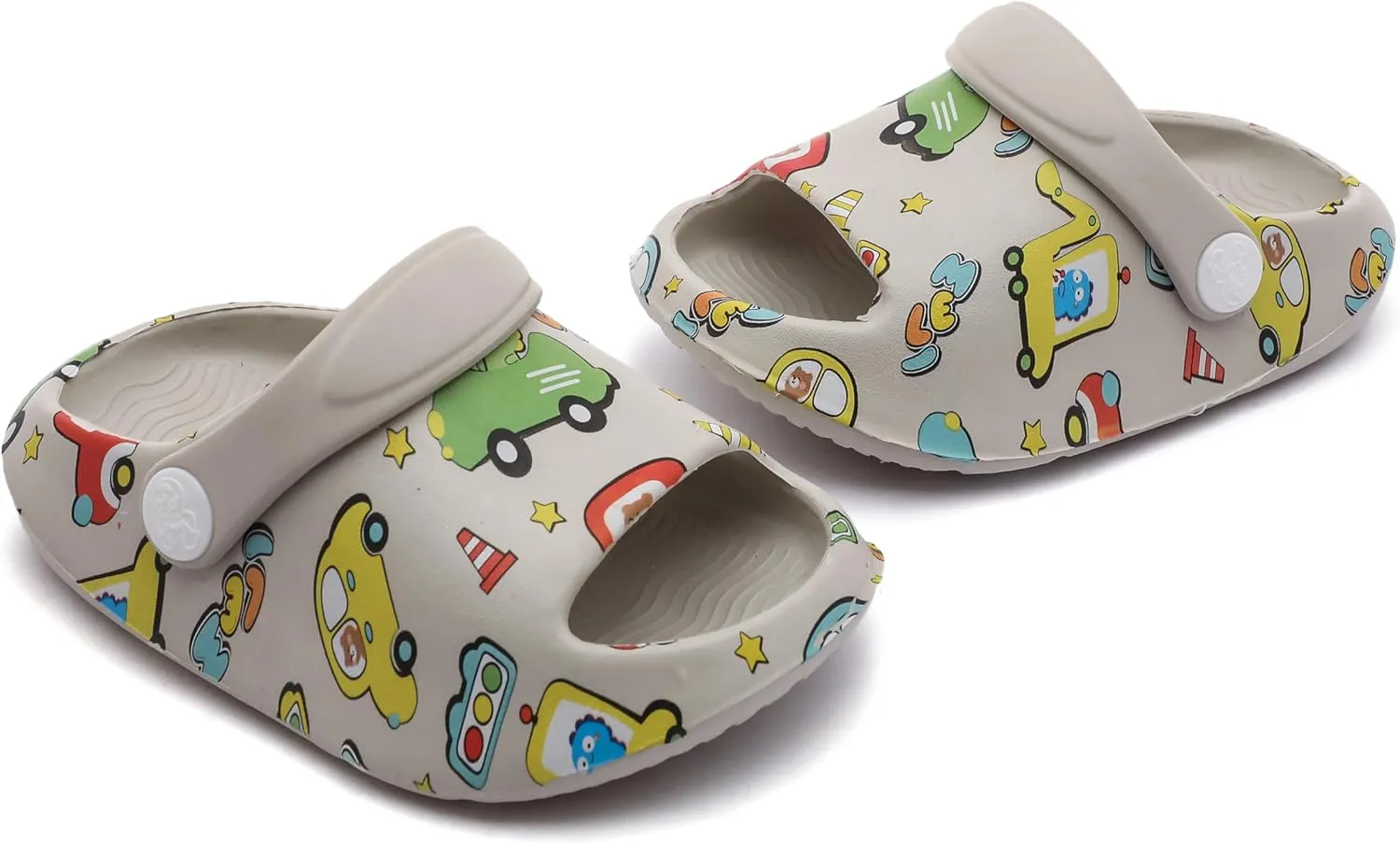 LONSOEN Kids Summer Clogs Boys Girls Slide Sandals Adjustable Toddler Indoor Outdoor Slippers Children Beach Pool Shoes