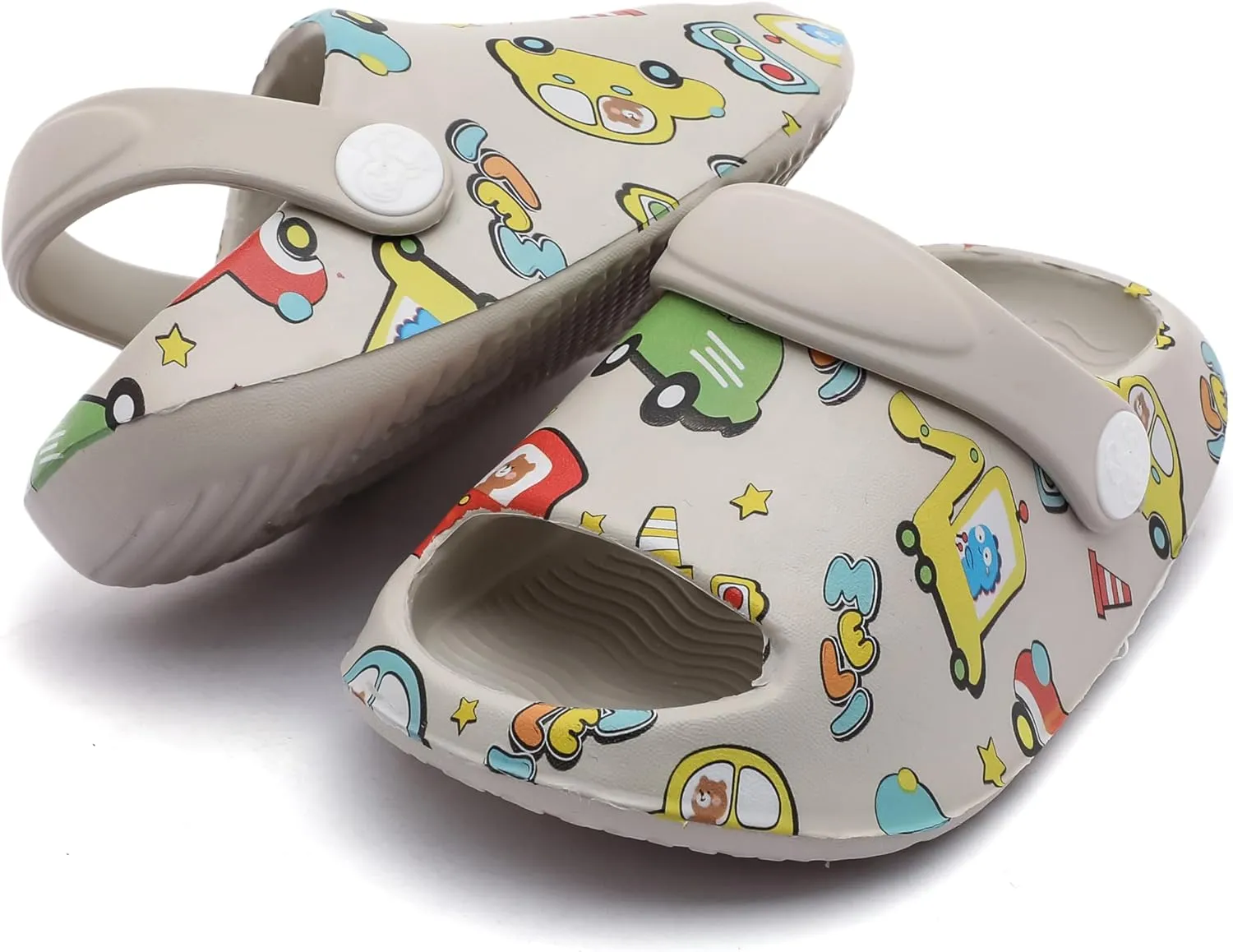 LONSOEN Kids Summer Clogs Boys Girls Slide Sandals Adjustable Toddler Indoor Outdoor Slippers Children Beach Pool Shoes