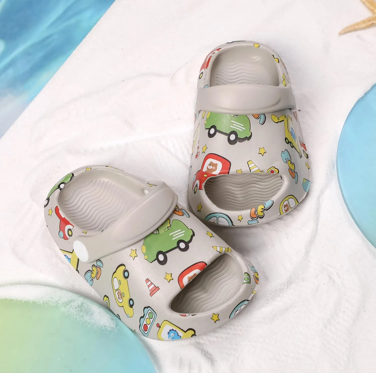 LONSOEN Kids Summer Clogs Boys Girls Slide Sandals Adjustable Toddler Indoor Outdoor Slippers Children Beach Pool Shoes