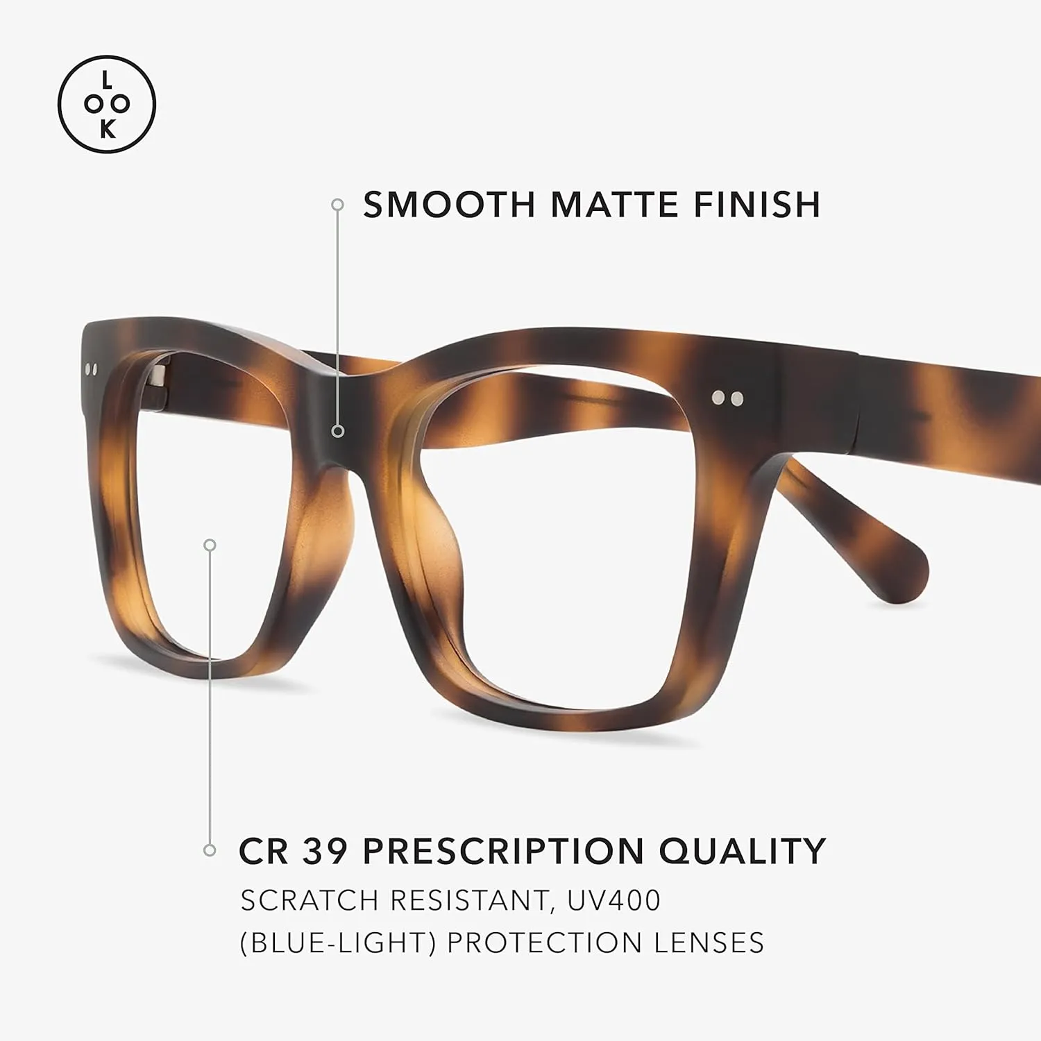 LOOK OPTIC Cosmo Progressive Reader-Stylish Unisex Reading Glasses, Prescription-Quality