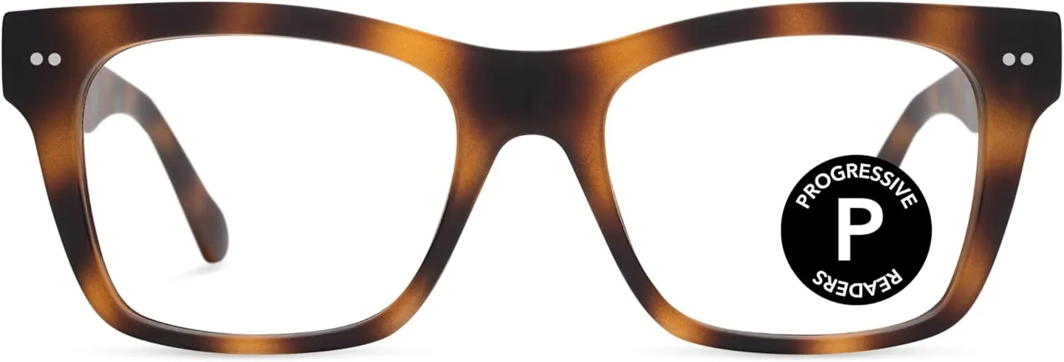 LOOK OPTIC Cosmo Progressive Reader-Stylish Unisex Reading Glasses, Prescription-Quality